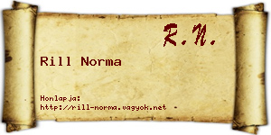 Rill Norma névjegykártya